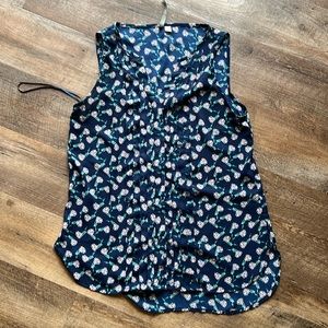 Lauren Conrad blue floral tunic tank